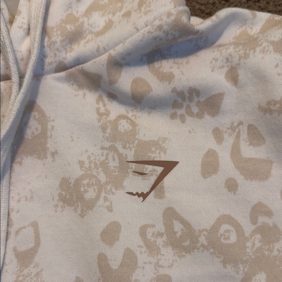 Gymshark White and Cream Patterned Hoodie - Picture 2 of 10
